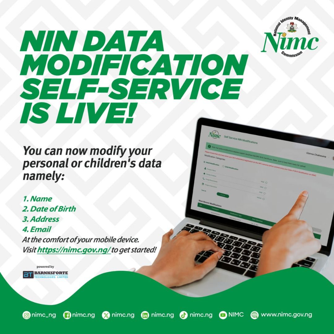 JaafarUmarAbba's tweet image. #NINmodification update 💥📌