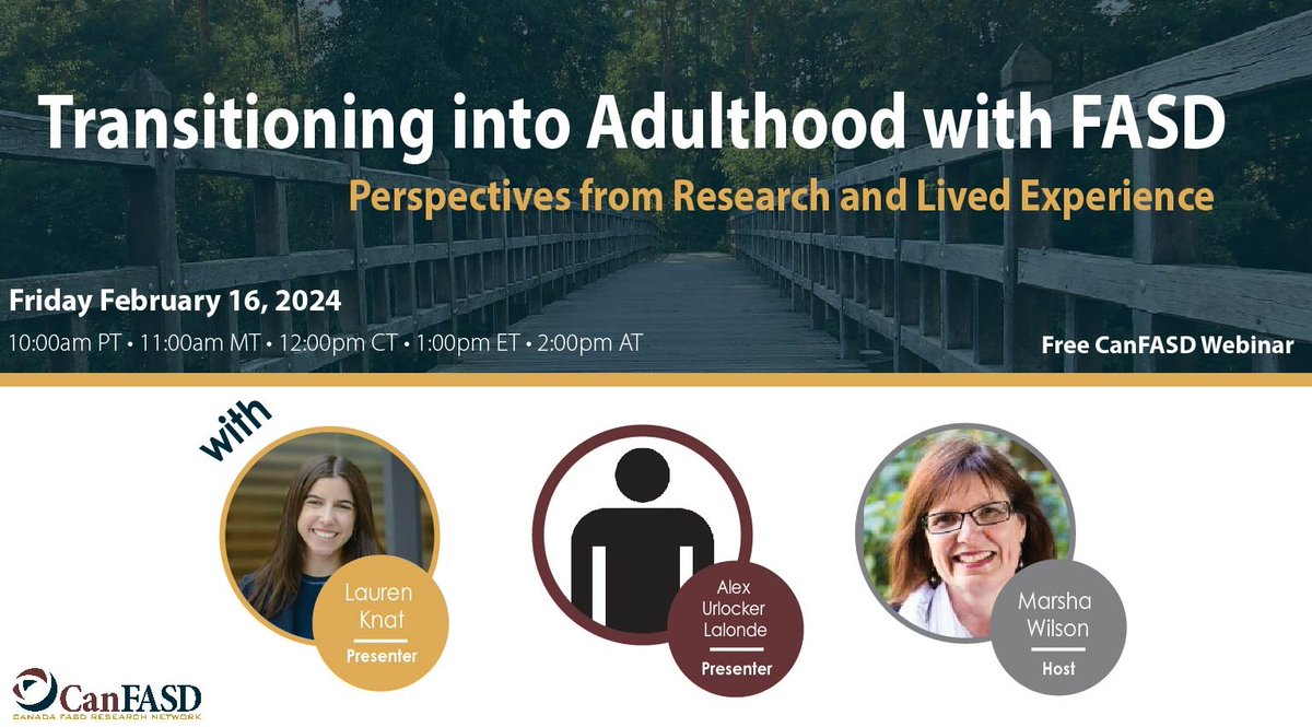 CanFASD's tweet photo. Missed our latest webinar on Transitioning into Adulthood with FASD? Catch up on YouTube!  

Watch now: https://t.co/Wr6XyIEqwm  

 #Webinar https://t.co/WitBDfYhaz