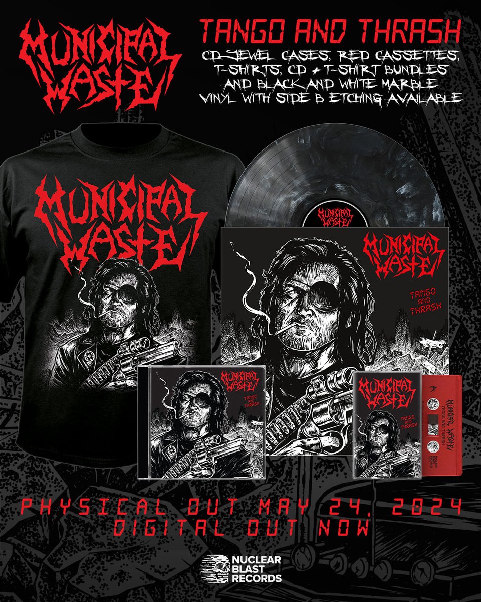 We're psyched to announce the reissue of TANGO & THRASH on CD, cassette, and vinyl with side B etching! municipalwaste.bfan.link/tango-thrash.t… Fully remastered with bonus tracks and reimagined artwork by Vincent Bouchard and Bongsnake. Digital: Out Now Physical: May 24th via @NuclearBlast