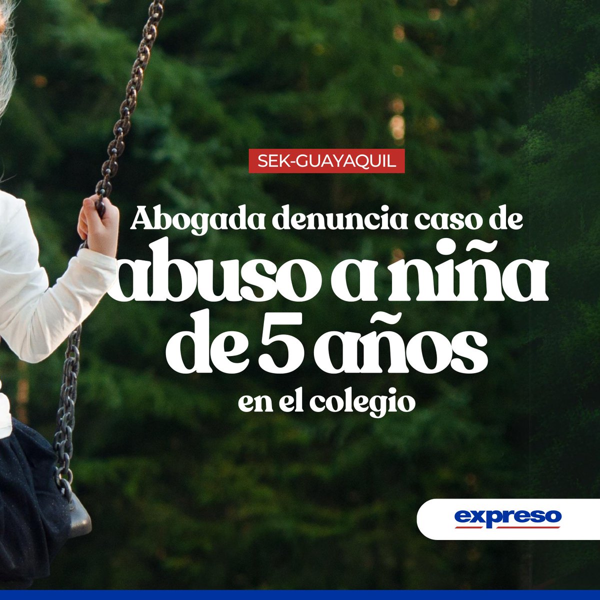 Expresoec's tweet photo. Un nuevo caso de presunto abuso sexual a una menor de 5 años en el Colegio SEK-Guayaquil estremece a la comunidad educativa. La abogada Soledad Angus denunció públicamente el hecho.

Los detalles 👉 https://t.co/m4P5GCjRll https://t.co/x0wXwI36Z7