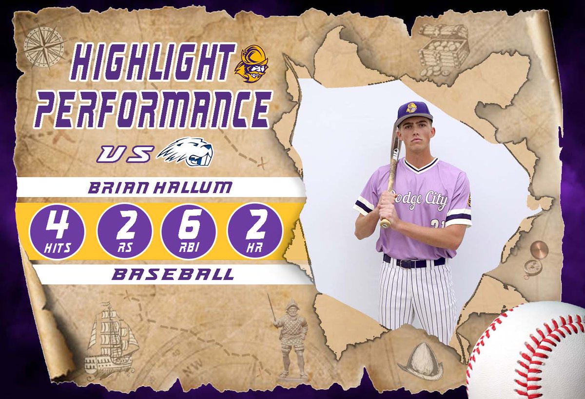⚾️Highlight Performance of the Day⚾️

Highlight Performance of the Day for Baseball goes to Brian Hallum...he had a strong💪DH vs Pratt going 4-6 w/2 RS, 6 RBI, 2B, &amp; 2 HR💣combined in 2 games #GoConqs #BurnTheBoats