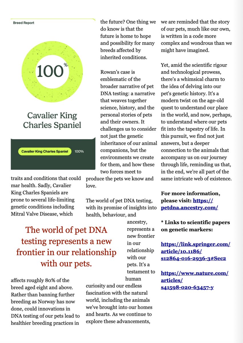 Pets_Mag's tweet image. 🐾 Unleash the secrets within! 🧬 Meet Rowan, the regal spaniel with a tale in his DNA.👇 Dive into your pet&apos;s past, shape their future.✨ #PetDNATesting #UnleashTheSecrets  petsmag.co.uk