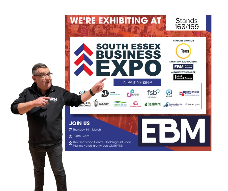 Come and see us at the Networking Essex Expo at the Brentwood Centre on the 14th March 2024, visit us on stands 168/169  #managedprint #BrentwoodCentre #NetworkingEssex #southessexexpo ebmltd.co.uk