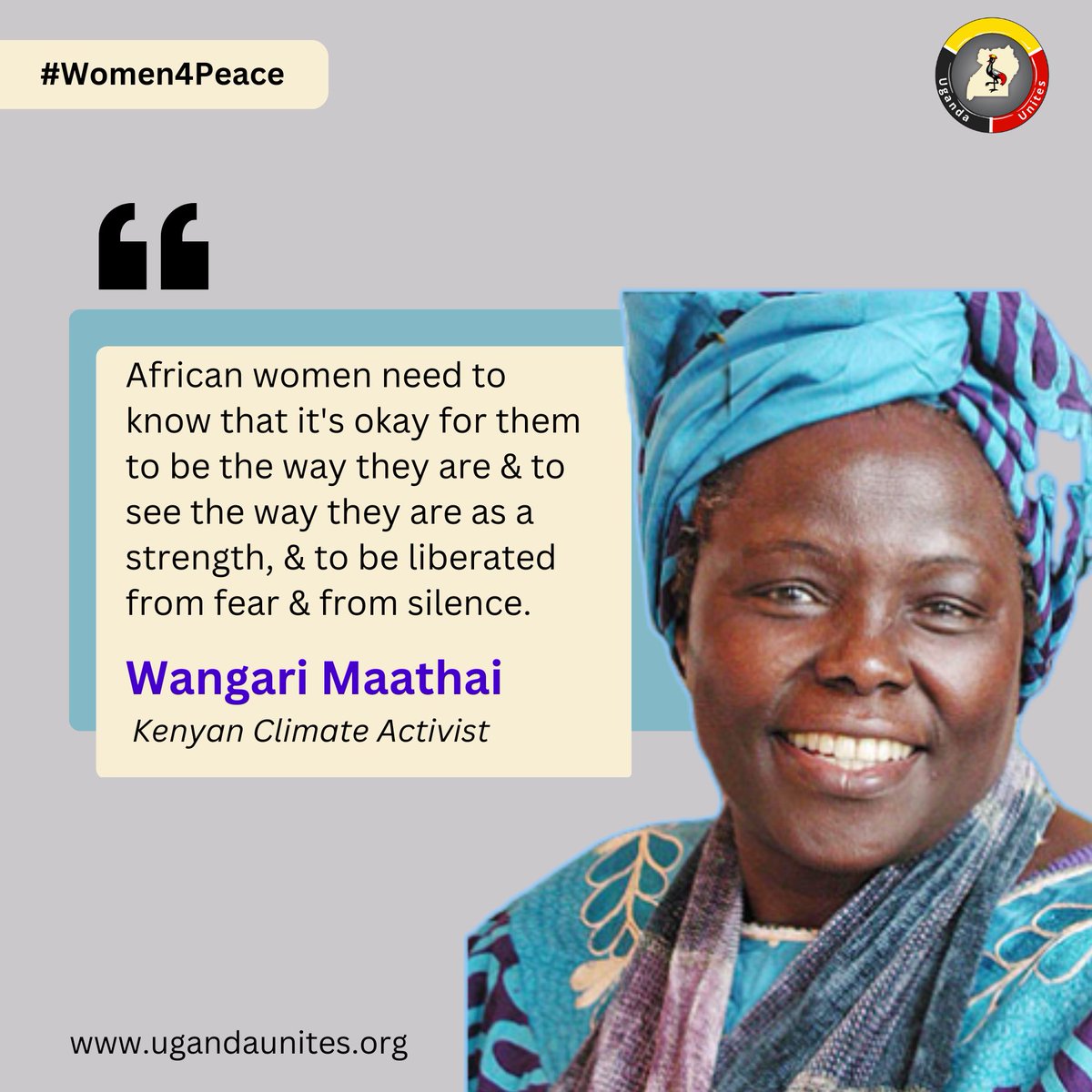 @WangariMaathai urged African women to be bold. 🗣 #Women4Peace ✌🏼🫶🏻