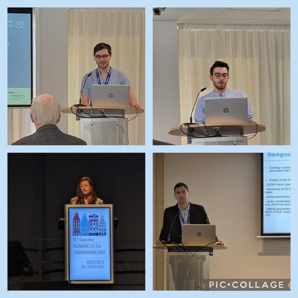 Second day of @DG_Endo Congress. Fantastic presentations on obesity and liver steatosis, adrenal insufficiency and medical treatment of Cushing Syndrome by our Simon Kloock, Niklas Geiger, @ChifuIrina and @DetomasMario Great job from our young researchers! 👏👏👏