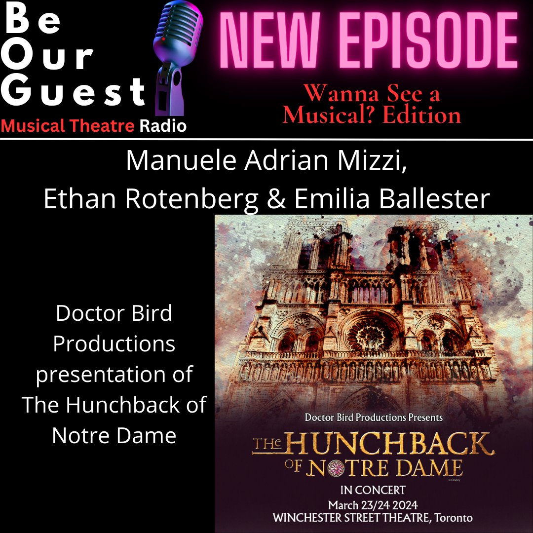 MTR_Tweets's tweet photo. Be our Guest Double Feature

First, we speak with Van Dean about his company Center Stage Records 
THEN
Doctor Bird Productions about 'Hunchback of Notre Dame'

@centerstagercds https://t.co/xfcgqz7Fps