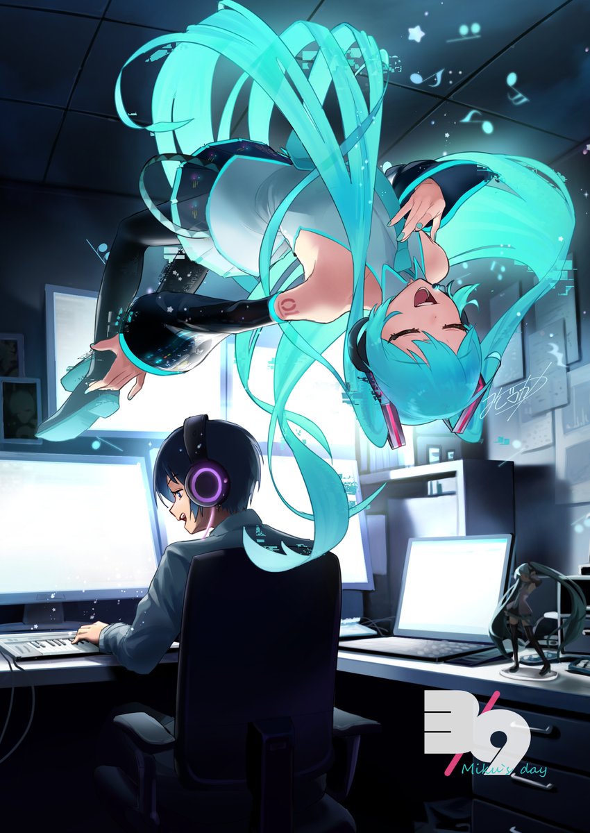 初音ミク 「想いを響かせる#ミクの日 #ミクの日2024 」|みしづかのイラスト
