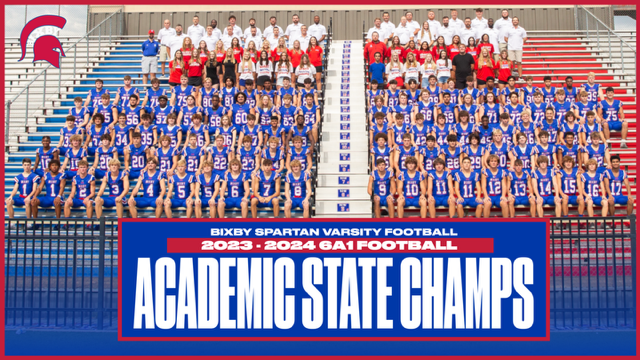ACADEMIC STATE CHAMPS: So your telling me @HomeofSpartans athletics is the place to be AND you can get a great education at @BixbyPS . There is a reason I want my kids in Bixby!! @Bixby_Wrestling @BixbySpartanFB @bixbywbb @BixbySoftball @BixbyBasketball @BIXBYCHEER & Boys Swim