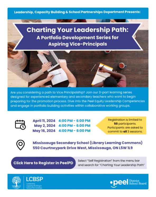 LDSP (@peelldsp) on Twitter photo Thx <a href="/PeelSchools/">Peel District School Board</a> leaders for signing up Charting Your Leadership Path: Portfolio Development Series for Aspiring Leaders. Thx <a href="/PeelSchools/">Peel District School Board</a> leaders for signing up Charting Your Leadership Path: Portfolio Development Series for Aspiring Leaders.