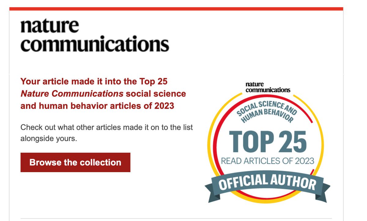 What a way to start the day! Honored our paper made the list nature.com/articles/s4146…

Congrats to the whole team  @finncalabro, @AshCParr, Jenn Fedor, Will Foran, and @bealuna55 !

#NCOMTop25