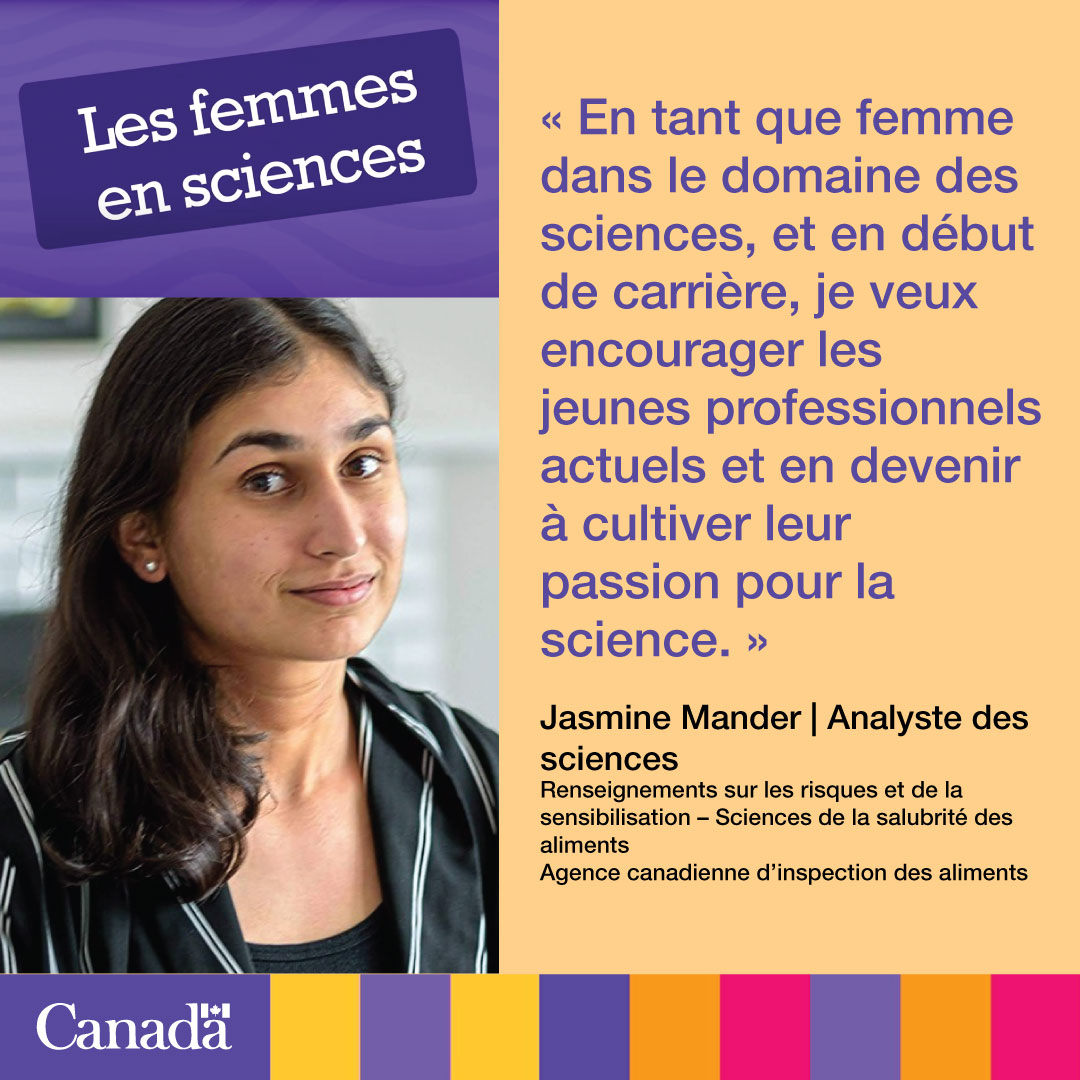 InspectionCanFR's tweet photo. Son nom est Jasmine Mander et sa passion, câest lâanalyse des risque. Apprenez-en plus sur sa carriĂšre dans #ScienceACIA. https://t.co/MFkW76GCU0
#JournéeDesFemmes #JIF2024 https://t.co/0MZmSK6w3b