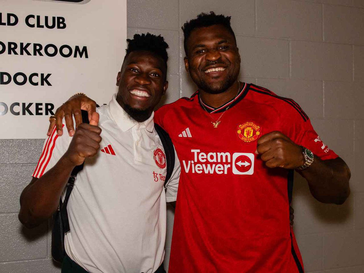 🚨🚨🎙️| André Onana on Francis Ngannou: 'He is a big #mufc fan. I met him in Las Vegas, last time, and he was happy when he heard that I was coming to United. So, for me, it’s something great.'