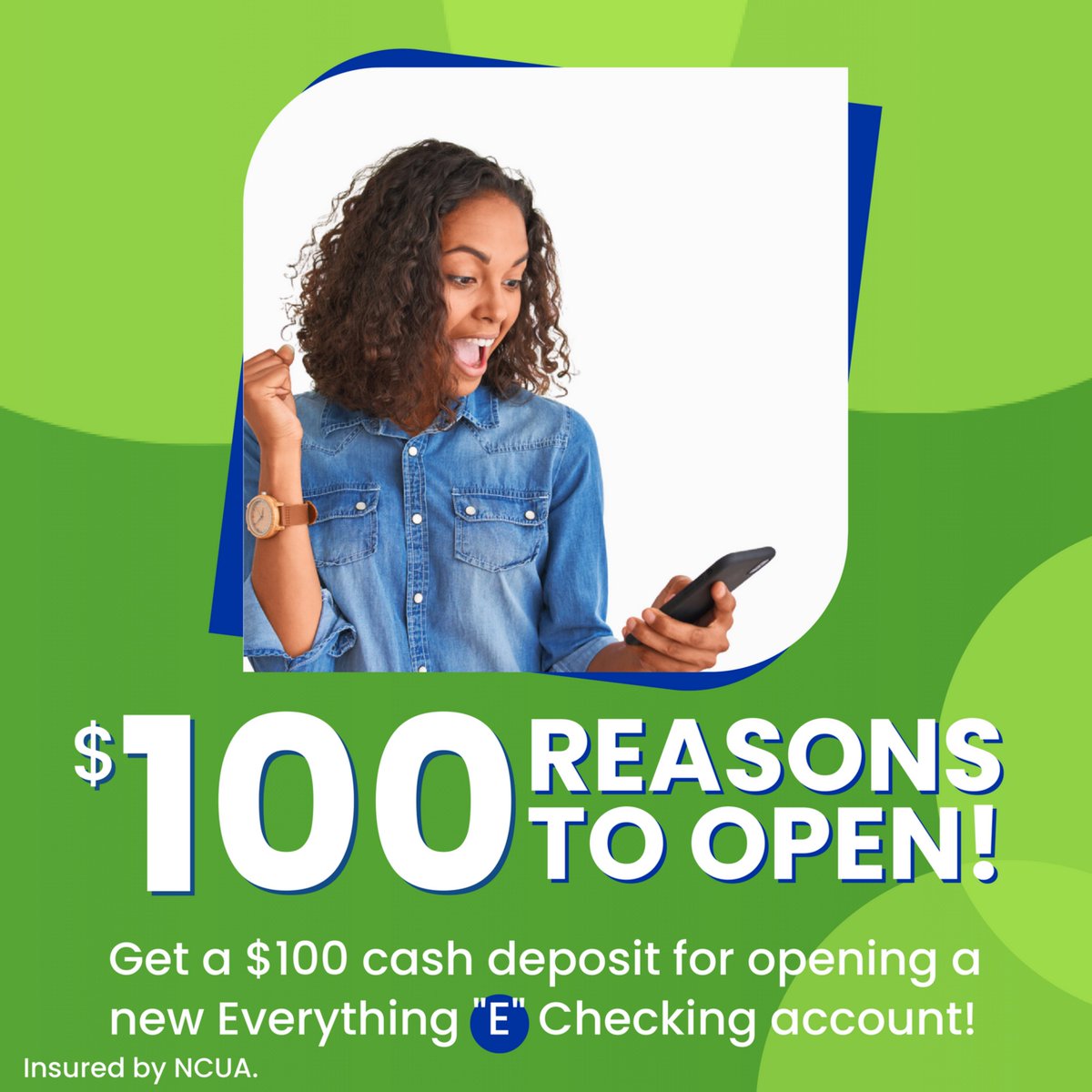 We think you deserve an extra $100! Take advantage of our limited-time offer – score $100 when you open a brand-new Everything “E” Checking account! Enjoy perks like a free box checks, eStatements, and more!

Learn more now! hubs.la/Q02mpsbv0