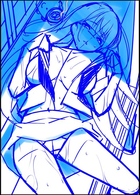 #このタグを見た人はラフ画とその完成絵を見せる 