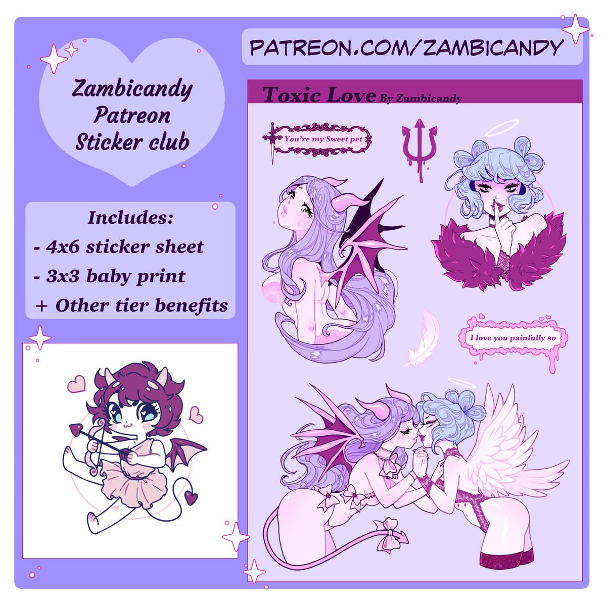 This was for last month but I wanted to share it here anyway 💖 I made a devil Cupid lol (thanks to @mopinks for the idea hehe) 