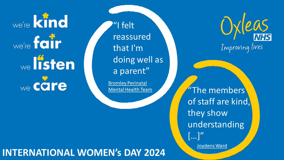 Today is #IWD2024! @OxleasNHS offer services which are dedicated to the health and wellbeing of Women. Here is what they said about our services. @womensday @OxleasWomen