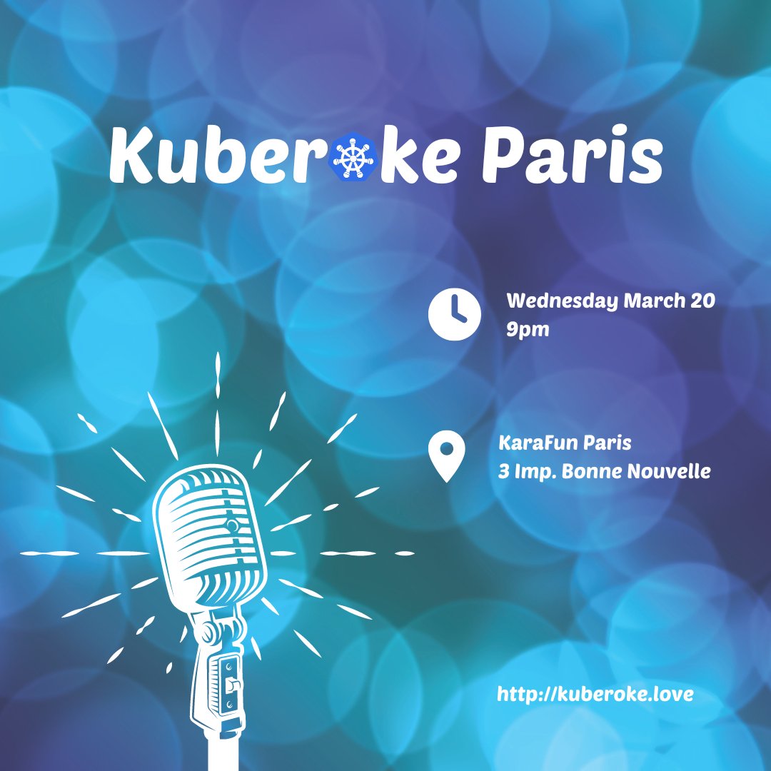 Yess!! It IS happening! Kuberoke is coming to Paris, thanks to our generous sponsors @honeycombio, @controlplaneio, @testifysec, and @awscloud 👏 Mark your calendars and register NOW at kuberoke.love. Tickets go away crazy fast and we only have limited seating!