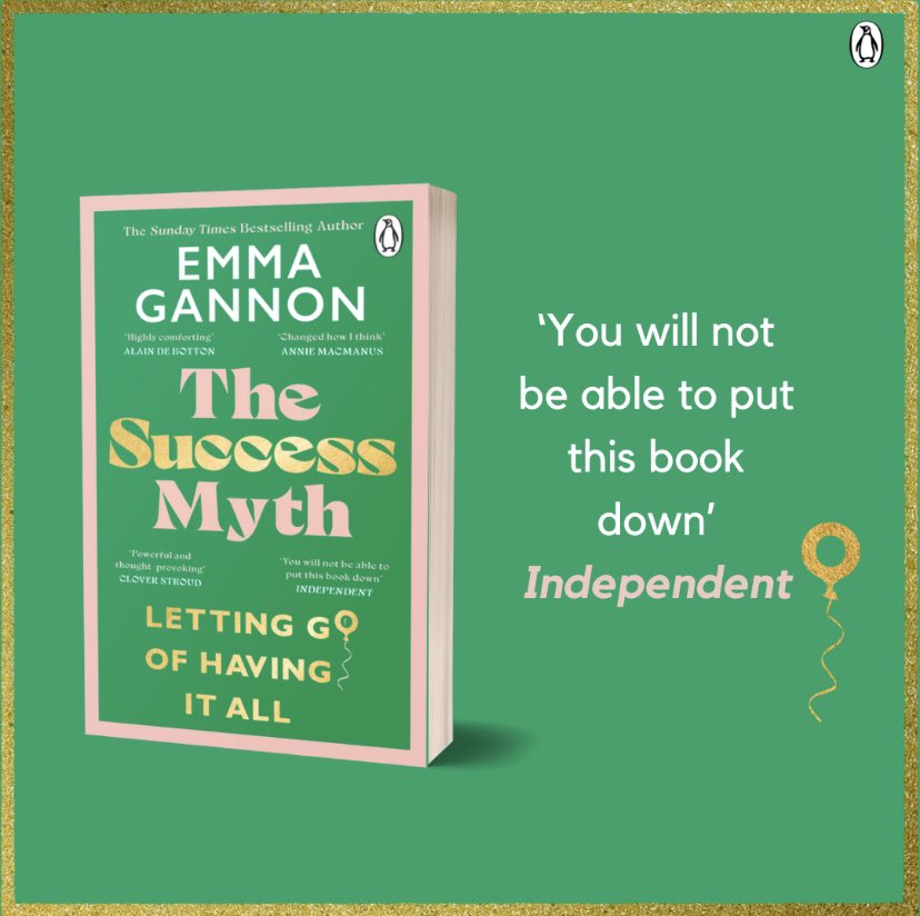 Happy paperback publication day to @emmagannon’s The Success Myth!! Filled with compassion and encouragement, this book will encourage anyone to build a life full of the things that truly matter. 🎈
