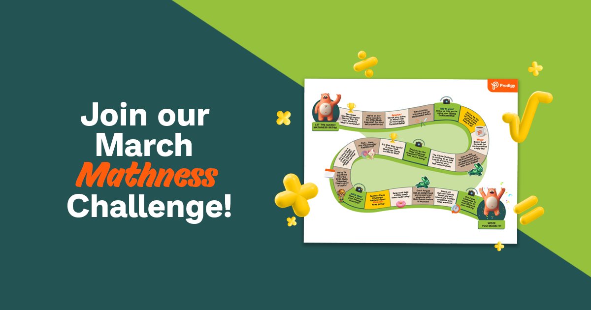 ProdigyGame's tweet photo. #Teachertwitter, join our March Mathness challenge with your class and complete the activities for a chance to win a Classroom Pizza Party!! πβββοΈβπ
Follow the link below to play!
https://t.co/LxTtmFH4a2
#ProdigyMathness https://t.co/pMCl3aLBE7