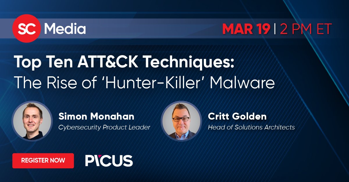 SCMagazine: Excited to share insights from @PicusSecurity's latest research! Join our webinar on March 19th to discover the top 10 attacker techniques, including the rise of evasive 'Hunter-killer' #malware. Register now to fortify your defenses: …