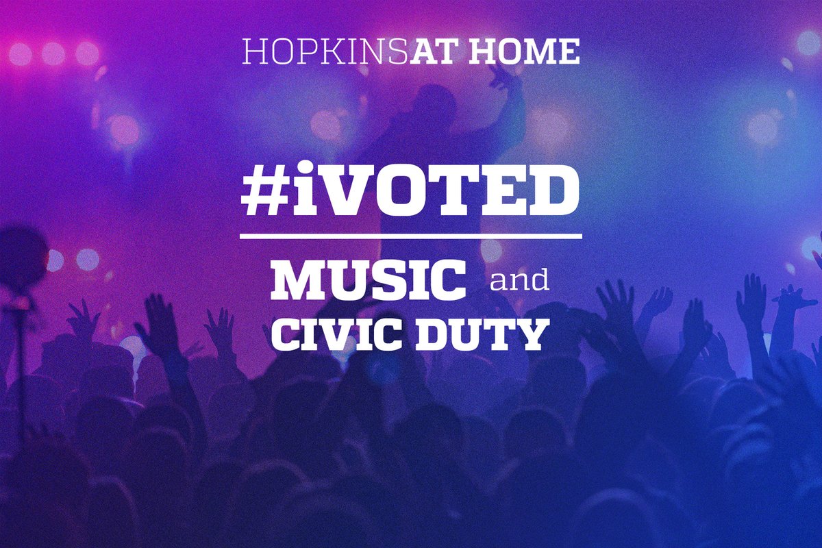 Join SNF Agora Visiting Fellow and #iVoted Founder @emwizzle on Tuesday, April 23 at 6:00 PM ET for @HopkinsatHome's #iVoted: Music and Civic Duty. Learn more here: events.jhu.edu/form/iVoted