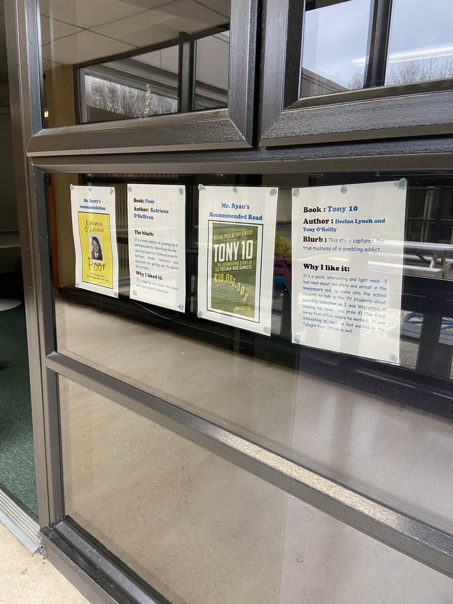 _ShannonPower's tweet photo. Staff were also encouraged to pick up a book for the day from the staffroom, and we also had staff recommendations on teacher's doors. Creating authentic discussions around the love of reading is our goal! 🌟 @OldBawnCS #WorldBookDay https://t.co/iye4OnQ5iK