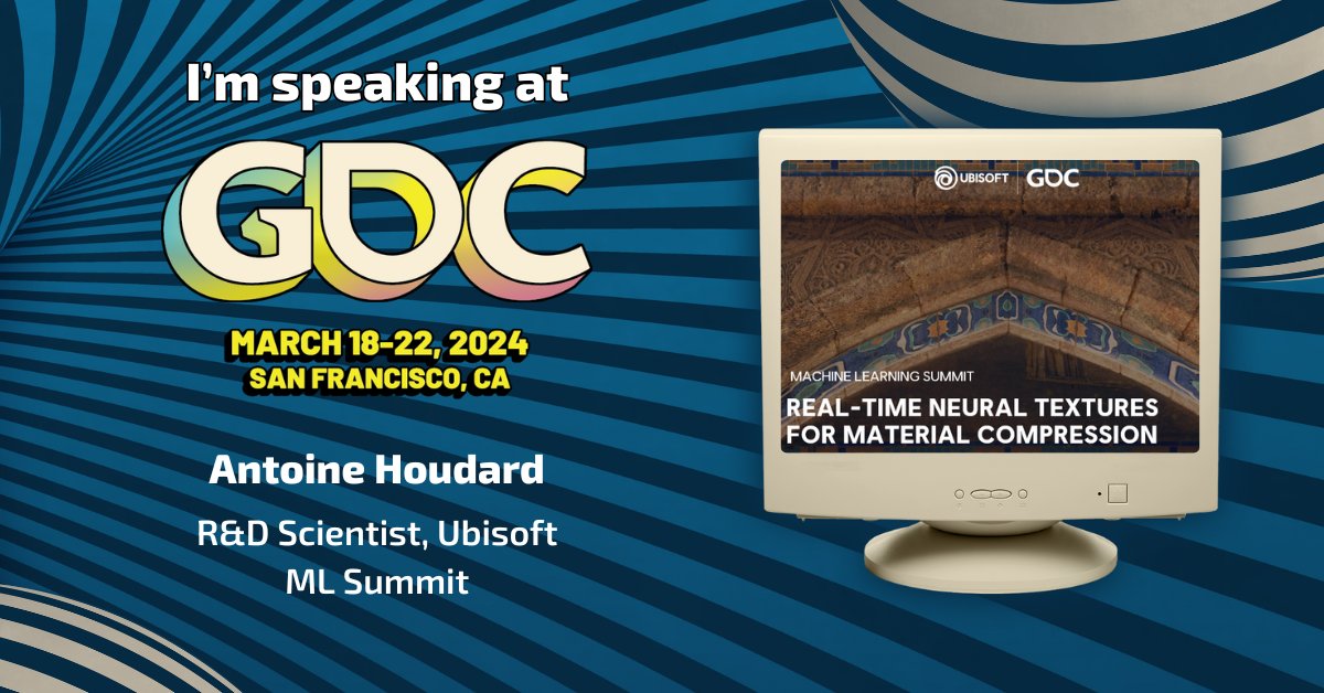 I'll be at GDC this year! Presenting a new neural texture compression method👀developped at @UbisoftLaForge