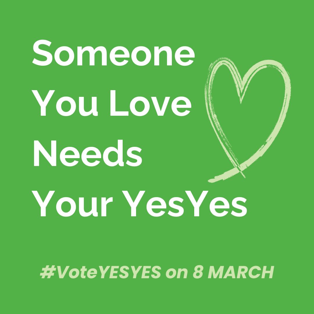 Someone you love needs your Yes Yes! 🗳 Make sure you go out and vote today! #VoteYesYes @NWCI @TREOIR @CarersIreland