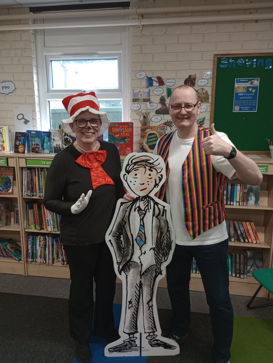 WiganLibraries's tweet photo. A huge thank you to DanWorsley for helping us celebrate #WorldBookDay and for sharing his impossible tales with the local schoolchildren who visited Marsh Green and Shevington libraries today @WiganLibraries https://t.co/aER9YhKKrw
