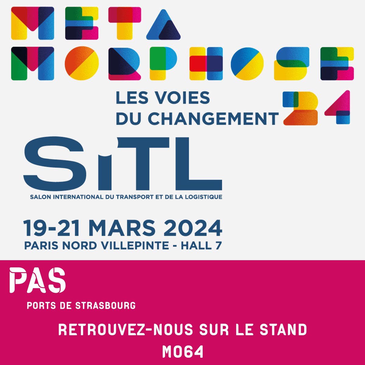 [<a href="/SITLofficiel/">SITL</a> 2024]
Les <a href="/PortsStrasbourg/">Ports de Strasbourg - PAS</a> seront présents lors de ce salon incontournable du #transport et de la #logistique. Rdv du 19 au 21/03 à #Paris Nord Villepinte, Hall 7, stand M064, pour rencontrer et échanger avec notre équipe.
ℹ ➡ sitl.eu/fr-fr.html