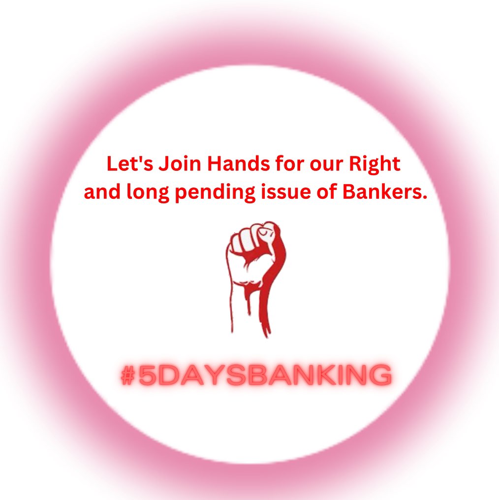 pradeep_koundal's tweet photo. #12BPS JOINT NOTE is worthless without #5DaysBanking for 10Lakh bankers and their families
We all Bankers Request @PMOIndia @FinMinIndia @nsitharamanoffc @nsitharaman @ChairmanIba to consider
Let's Join Hands for our Right and long pending issue of Bankers. https://t.co/G6S3YiUXMJ