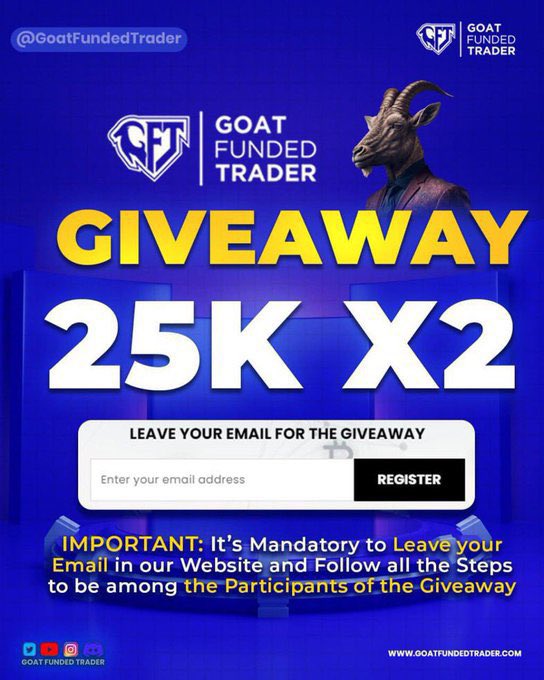 𝐀𝐜𝐜𝐨𝐮𝐧𝐭 #Giveaway 2 X $25K accounts - Criteria to win ➤ MUST RETWEET MY PINNED POST ➤ MUST FOLLOW @Lor_dmills || @GoatFunded || @EdwardXLreal || @MTJsoftware || @_TraderXeus || @freda_trades @uncommonkvng || @SheEvolves_ ➤ LIKE + RETWEET, TAG 5 TRADERS [Non