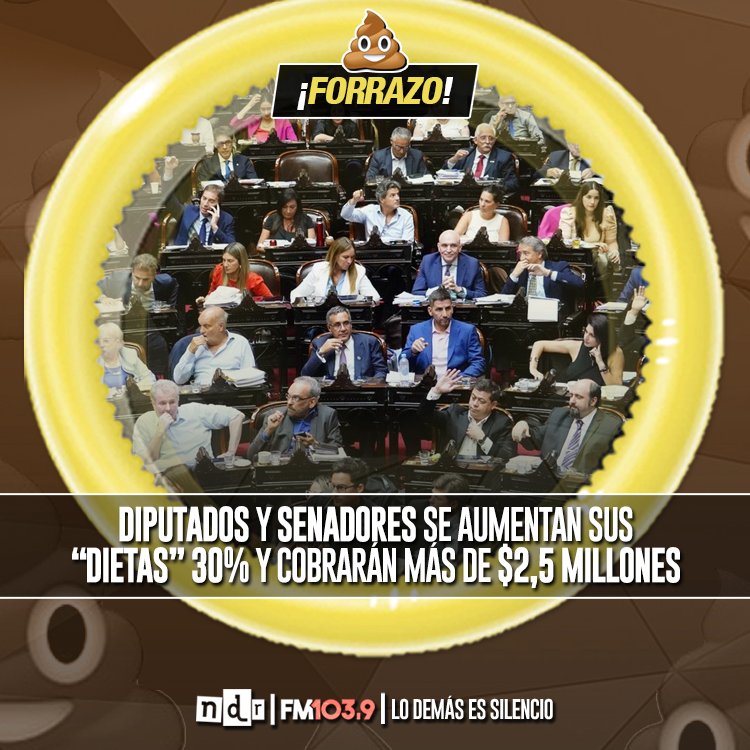 NdRradio's tweet photo. A sus "dietas" hay que sumarle los viáticos, el pago de sus decenas de asesores y otros tantos privilegios. Todo parece indicar que la casta era el pueblo 🙃
#️⃣ #NdR #Radio 📻 #LoDemásEsCasta / #FORRAZO 💩 #Diputados #Senadores Vergonzoso 30% AMBA Alberto Fernández Adorni https://t.co/aVJajkypT7
