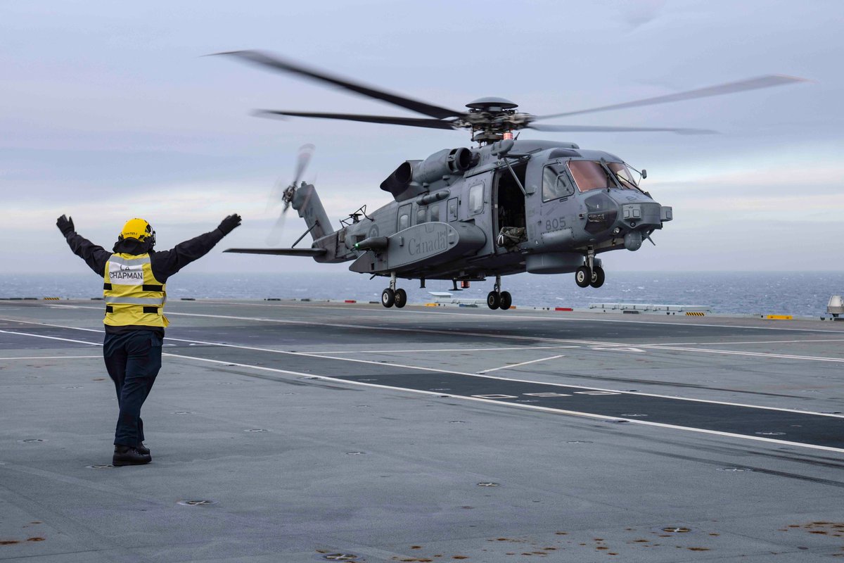 Interoperability is key to everything we do. HMCS Charlottetown from @RoyalCanNavy is one of the #SteadfastDefender24 Carrier Strike Group escorts. From cross-decking helicopters to replenishing with @RFATidespring, they are a great example of how important integration is to us.