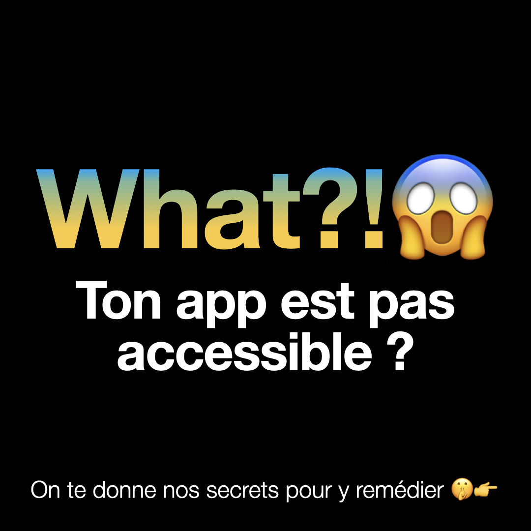 lunabeeStudio's tweet photo. Ton App est pas accessible ? 😱
Pas de panique... voici #features que tu peux ajouter à ton app...  📷 pour avoir un impact dans la vie de 14% de la population française concernée par un #Handicap #iOS17 #native #accessibility #kotlin #mobile #mobiledev #a11y #androiddev https://t.co/Al8FdvS281
