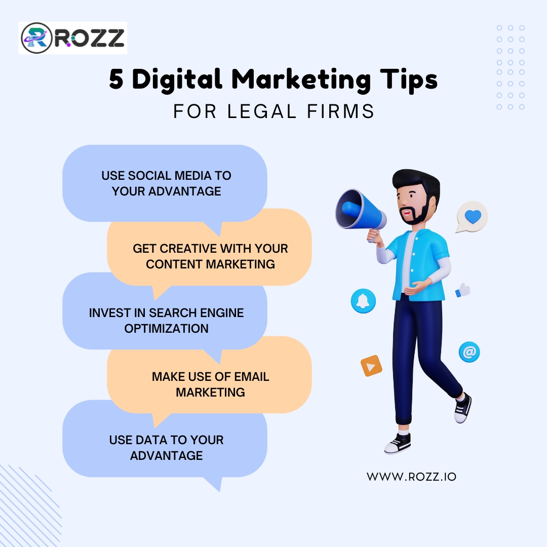 We are covering 5 digital marketing tips for legal firms. Keep your eye on the picture to know the tips.
#lawyermarketing #lawyercoach #lawfirms #attorneymarketing #lawfirmgrowth #lawfirmseo #lawfirmmanagement #lawyerproblems #attorneyjobs #USAlawfirm #usamarketplace #rozz