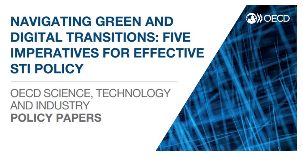 What can governments do to unlock the full potential of technology & innovation policies in driving green and digital transitions? 📂Delve into our report to see how 5⃣ key #STIpolicy practices can make a difference 👉oe.cd/5s8 #GreenTransition #DigitalTransition