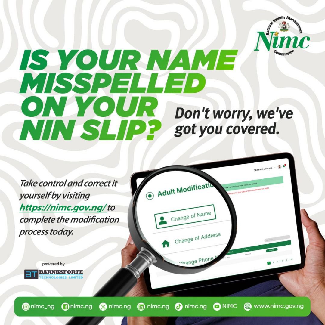 RealArije's tweet image. Is your Name Misplaced on your NIN Slip and you want to get it back?
Do you know you can do it yourself?

#NINmodification