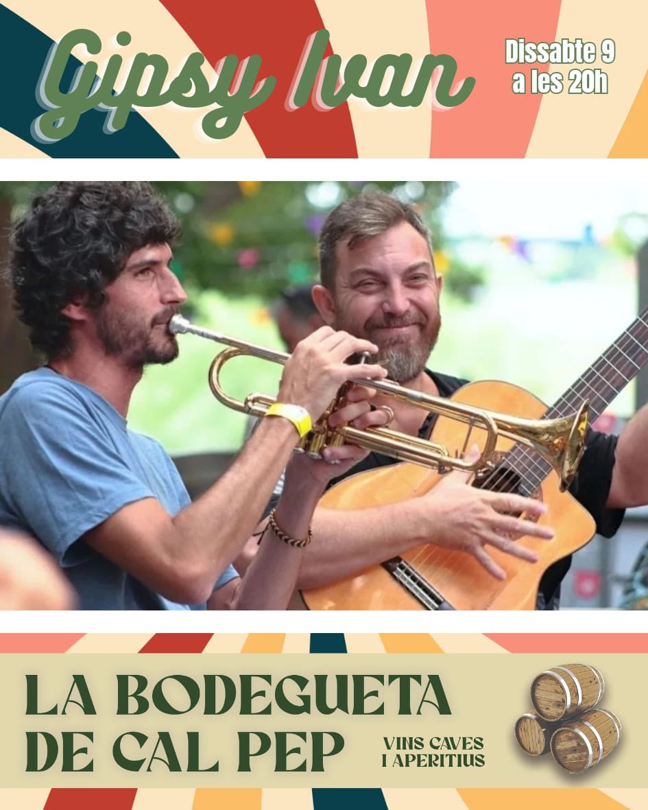 Aquest dissabte tindrem concert rumbero a Cal Pep 🎺🎶

Gipsy Ivan i els seus músics actuaran per a tots vosaltres a les 20h. 🎫 Entrada gratuïta

Podeu reservar taula trucant al 933 39 30 37
