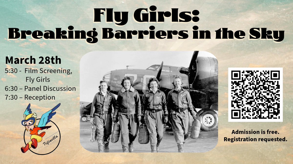 Join us for a free screening of Fly Girls: Breaking Barriers in the Sky. The film will begin at 5:30 pm on Thursday, March 28 at Beckman Institute, 405 N Mathews Ave in Urbana. A panel discussion will follow about women in AE and aviation. Register forms.illinois.edu/sec/20226920.