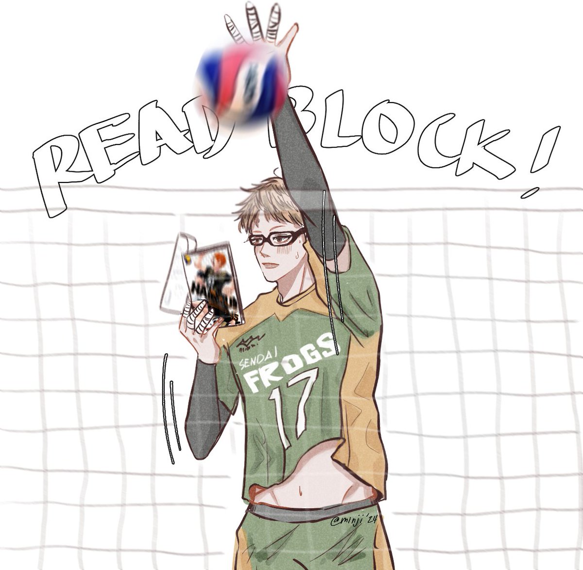 he is read blocking!!!! #ハイキュー #月島蛍