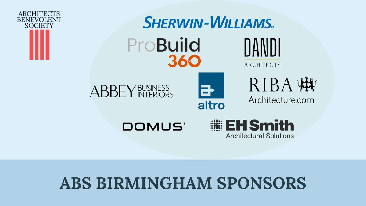 We’re thrilled to introduce our 2024 Birmingham regional sponsors! Huge thanks to @DomusTiles @SherwinWilliams @AltroFlooring @Abbey_Interiors @probuild360 #DandiArchitects @EHSmithArch @RIBAWestMids and @kavita_dhande for making two of our events possible.