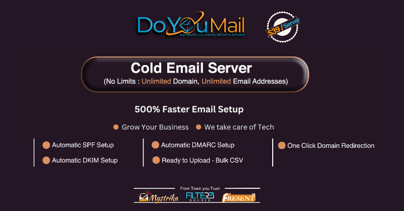 fresentllc's tweet photo. Your Cold Email server with Zero limit and Dedicated IP.

If you currently book 5 meetings every 100 cold emails sent, imagine what you can do with 1000.

Boost your Email Volume with DoYouMail's cold email server and grow exponentially.
