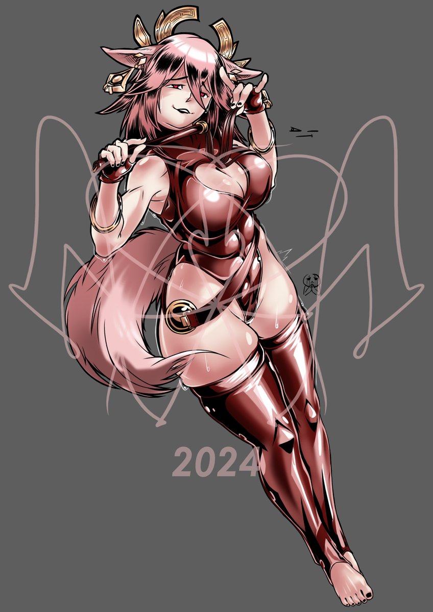 Froggo_artist's tweet photo. Hello everyone, I'm Froggo Artist, welcome to my art account. I will be glad for your kind support, I hope we will have fun.
Thank you for staying and reading this text, in honor of this, enjoy a juicy Yae.
#ArtistOnTwitter  #digitalart #yaemiko #genshinart https://t.co/km8EXaG2Mn