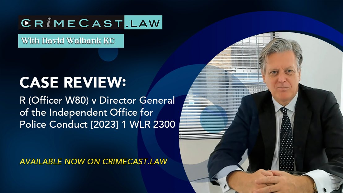 CrimeCastLaw's tweet photo. The case arose from a fatal shooting by a police firearms specialist in the honest but mistaken belief that the suspect was armed. Was the test for self-defence in police disciplinary proceedings to be that applied in the civil law or the criminal law?

https://t.co/Bly1GyF0Wd https://t.co/B5AhG65F2G