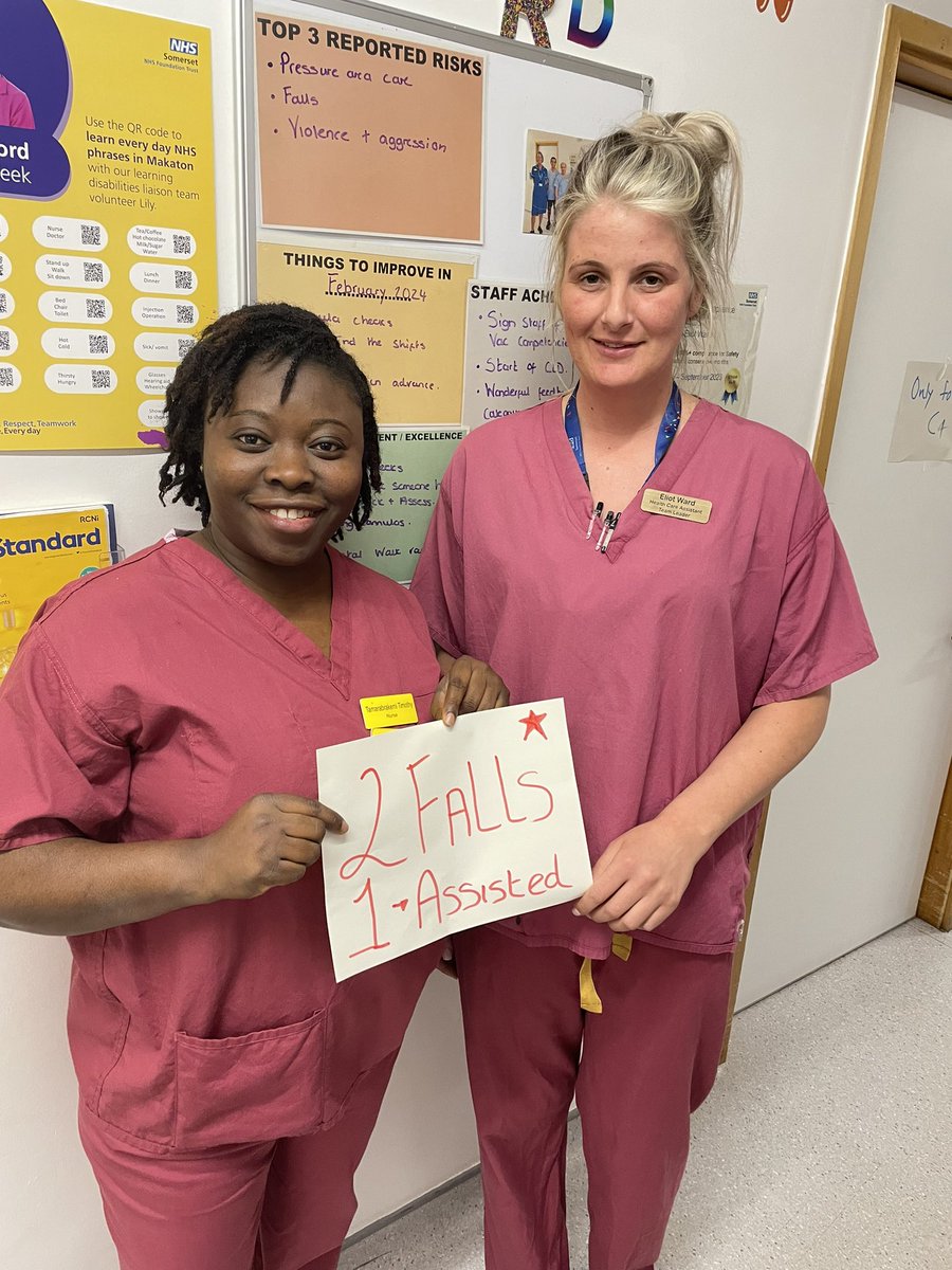 Team Eliot update ✨2 falls in Feb 1 assisted with therapy team! So technically 1! How amazing is this?! Still no falls with injury for 16 months #celebratethesmallwins#patientsafety #amazingteam @JannineHayman 😃 #fallsproject @clairh1311