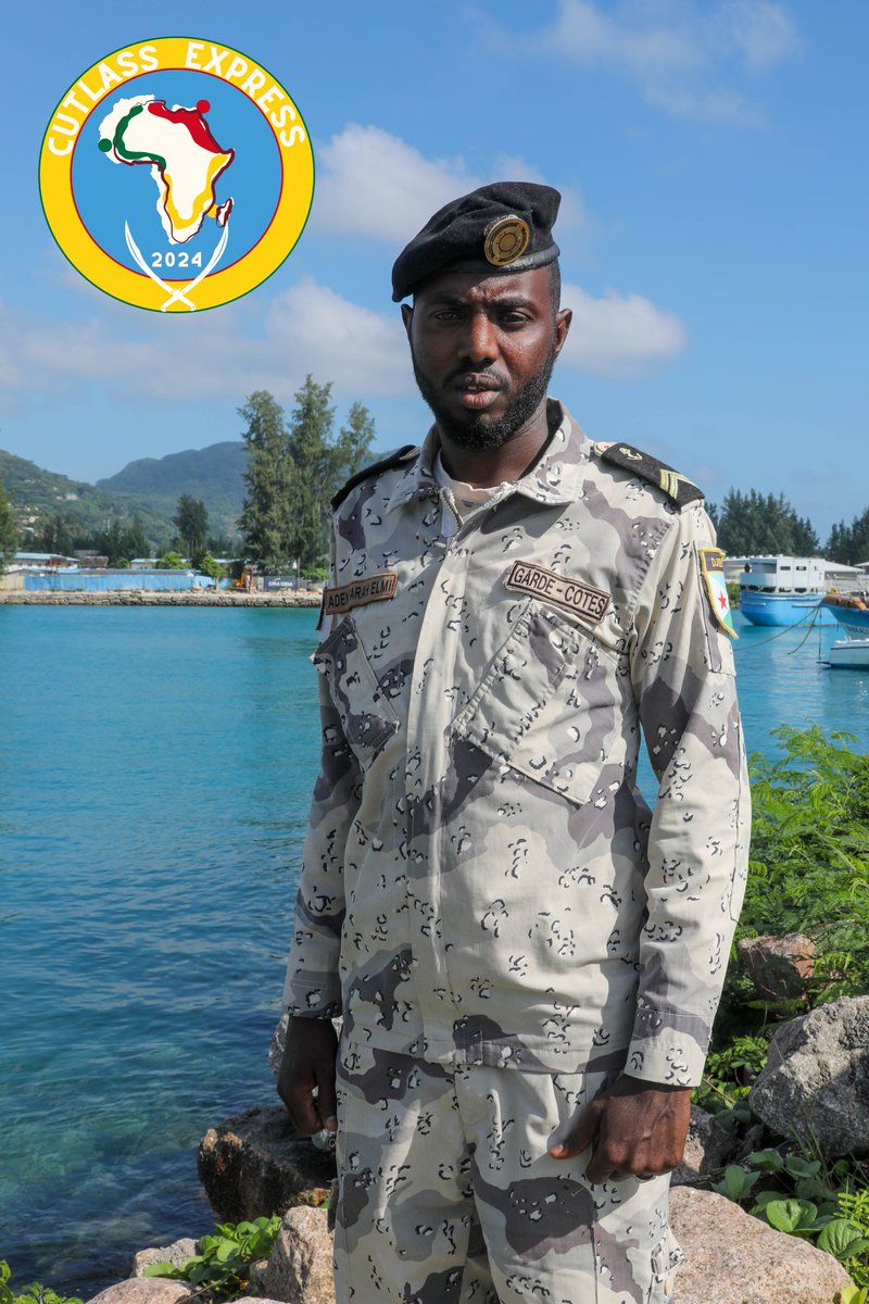 Djiboutian 🇩🇯 Coast Guard Sgt. Aden Farrah Elmi knows the importance of exercise #CutlassExpress24!

'This is how we build our skills. It is important to work close together and to build good relations for maritime security,' Elmi said.