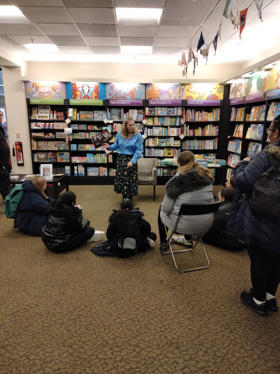 WaterstonesCroy's tweet photo. World Book Day event 5: the wonderful Nicola Gordon (@nicolag82) author of THE CHRISTMAS PIRATES inspiring school classes from 
@PegasusAcademy 
@aerodromep  
The Link School
@chestnutcroydon

#worldbookday #wbd2024 @InsideCroydon @Croydonist https://t.co/yt1RBvFJfC