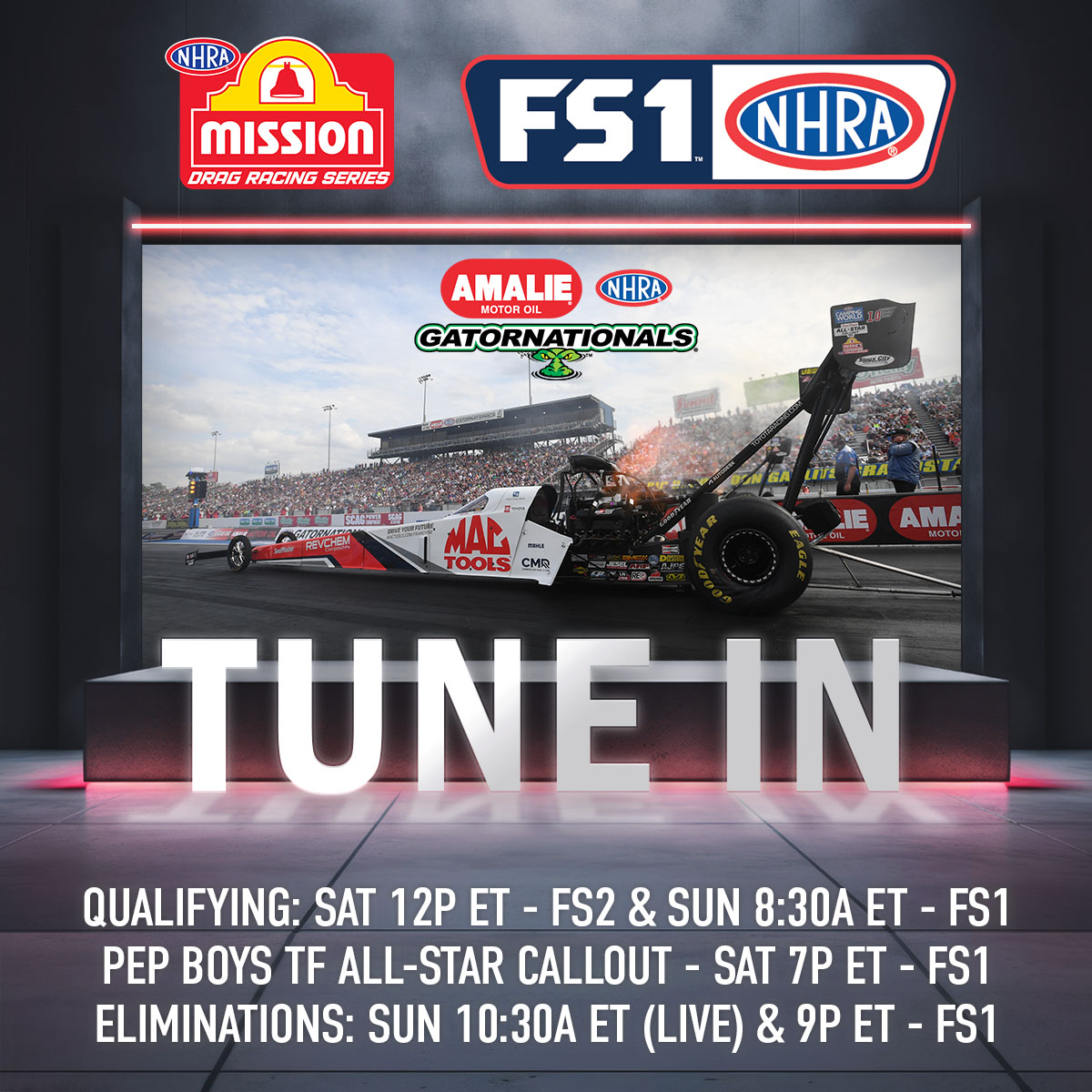 Tune in for the Amalie Motor Oil NHRA Gatornationals THIS weekend at @GvilleDragRaces! Get tickets to #northwestnats here: pacificraceways.com/nhra/event-tic… #Gatornats #SpeedForAll #NHRAonFOX