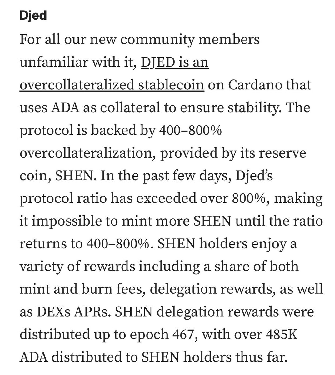 See attached Medium article from @COTInetwork $DJED $SHEN